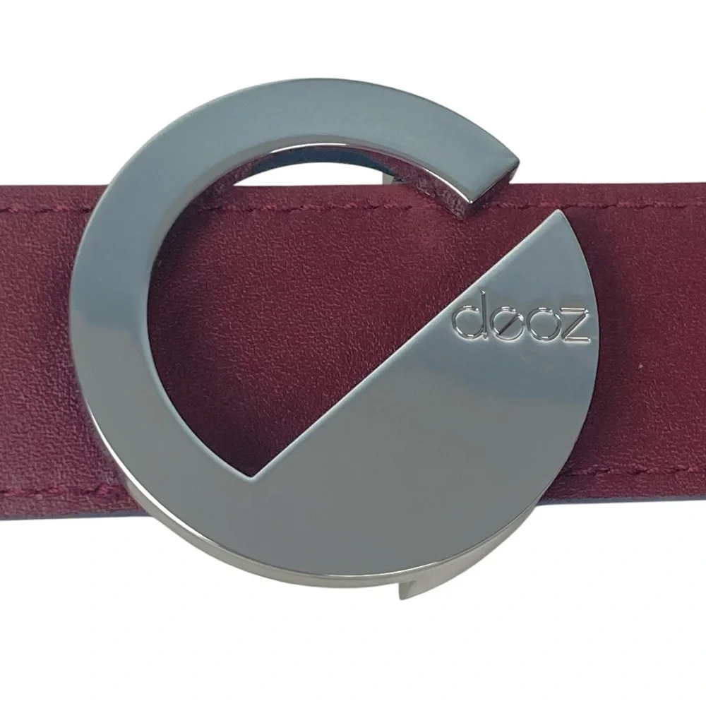 DOOZ Italian Leather Duo Belt - Reversible Cobalt/Burgundy